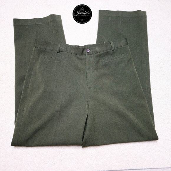 Rafaella Women's Green Flat Front Coin Pocket Dress Pants Size 10 - Picture 2 of 7
